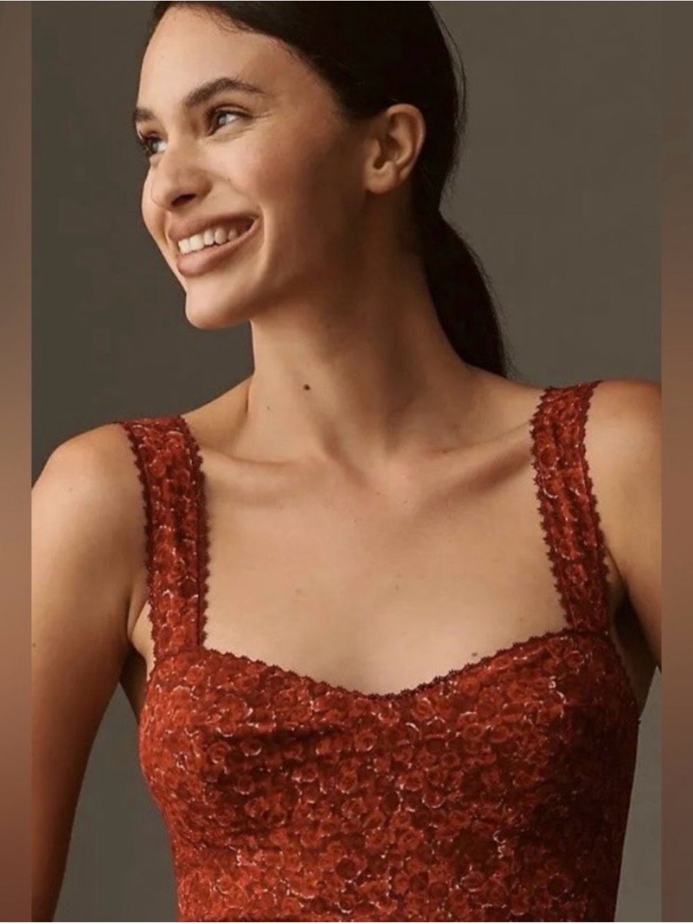 NWT Reformation Lela Red Floral Fall Wedding Midi Dress Size 10 - Picture 3 of 4